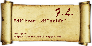 Führer László névjegykártya